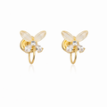 Golden Bloom Hoop Stud Earrings GWE -101