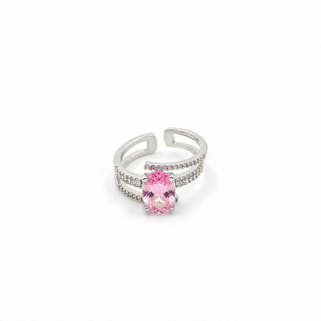 Silver Blush Solitaire Ring GWR -54