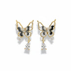 Butterfly Crystal Drop Earrings GWE -144