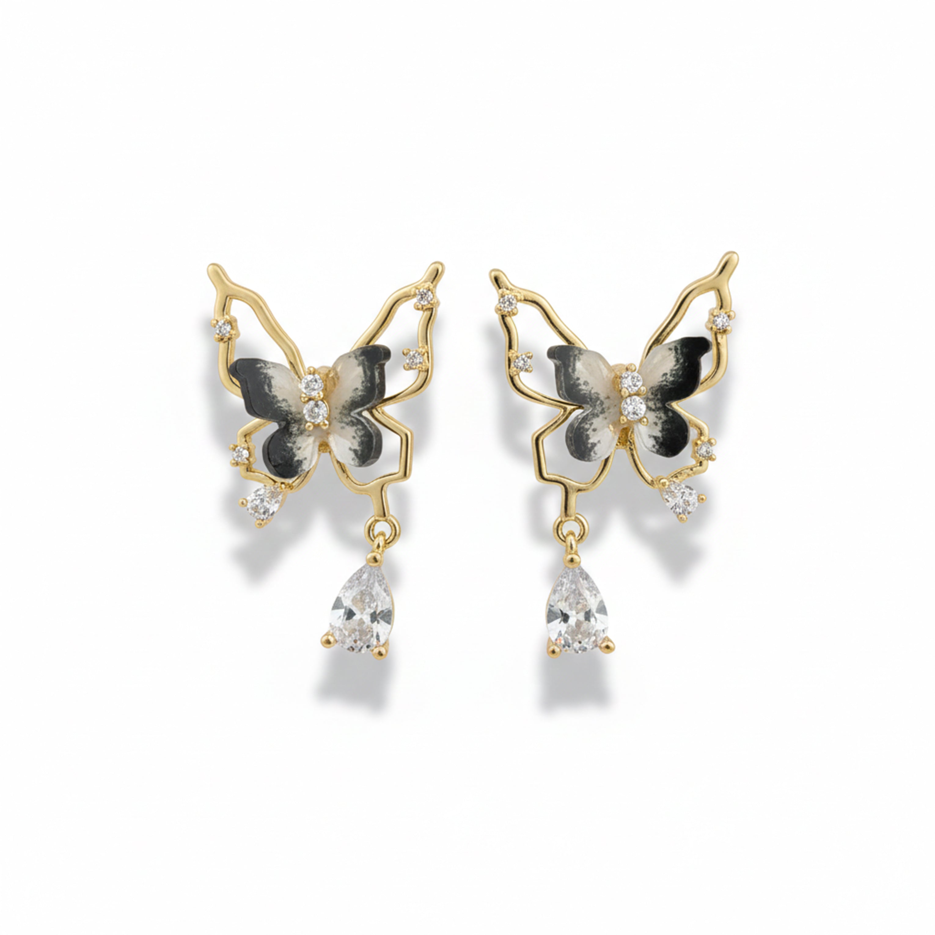 Butterfly Crystal Drop Earrings GWE -144