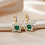 Emerald Green Crystal Drop Earrings GWE -134
