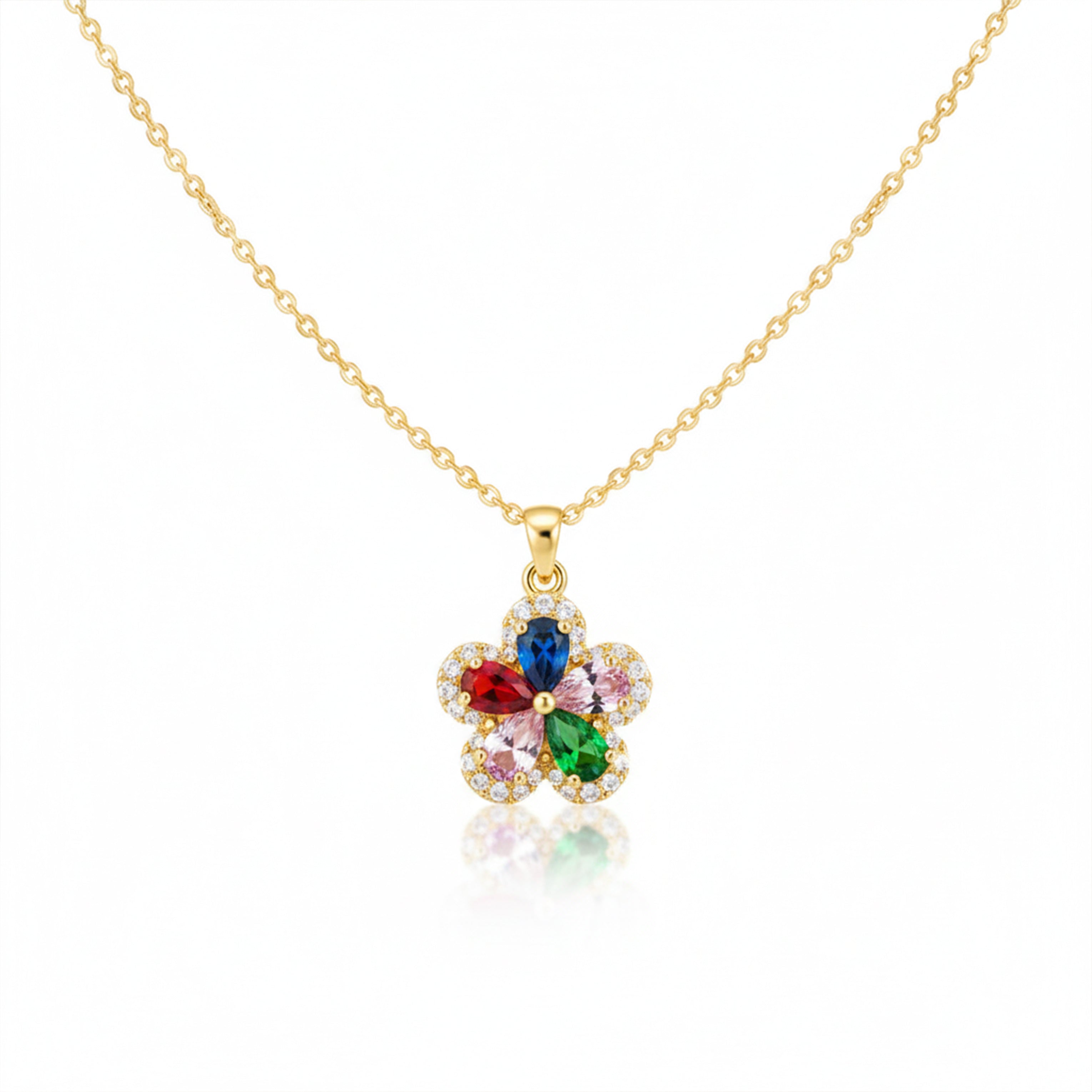 Sparkling Multicolor Gemstone Women Neckless GWN -74