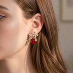 Floral Bouquet Crystal Stud Earrings GWE -145