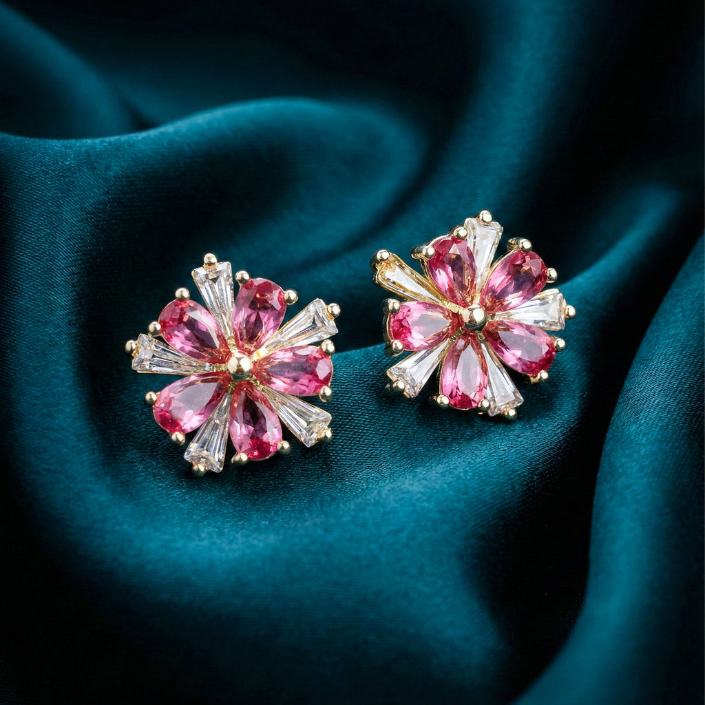 Crystal Flower Stud Earrings GWE -160