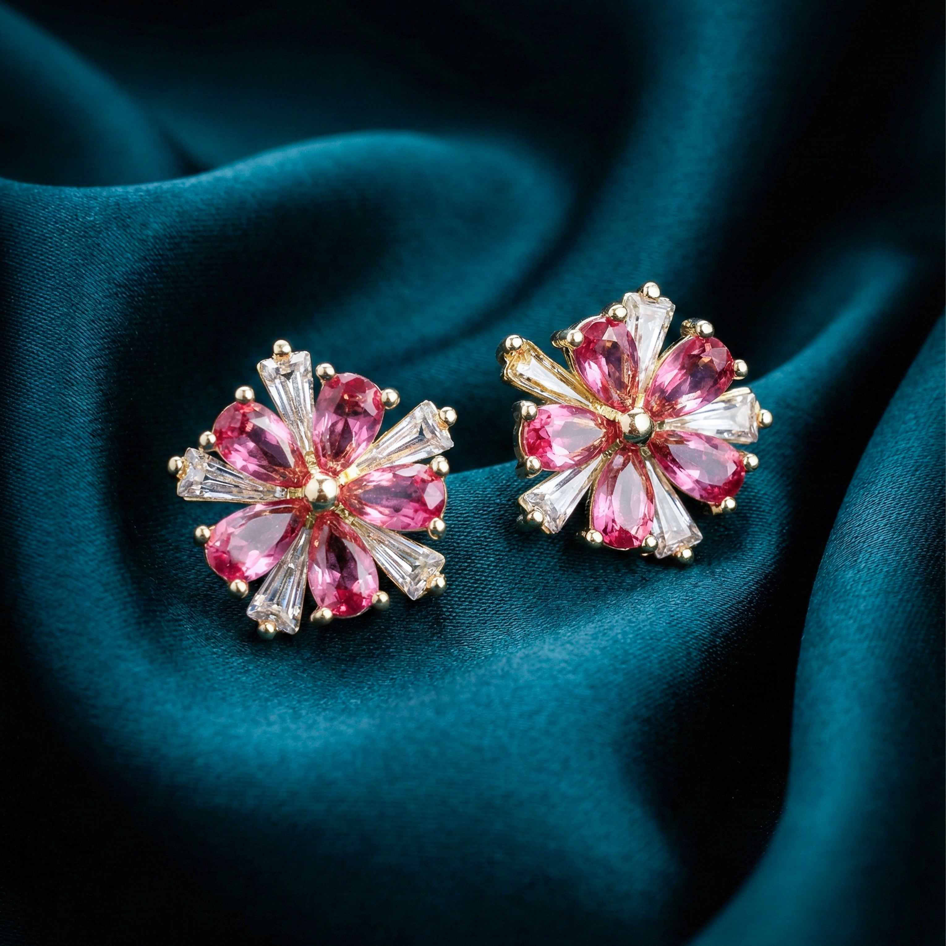 Crystal Flower Stud Earrings GWE -160