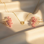 Golden Infinity Halo Charm Necklace GWN -50