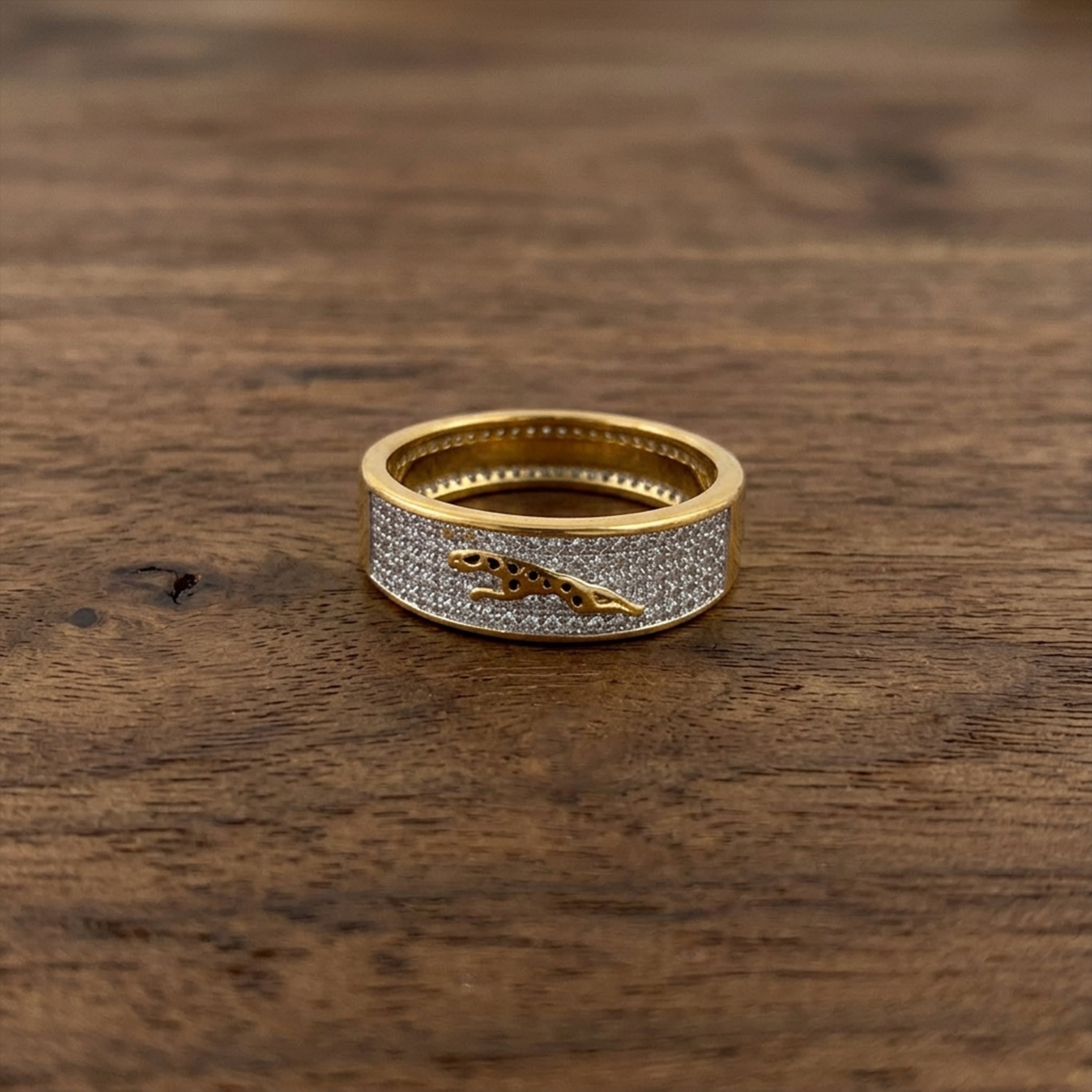 Men’s Gold & Silver Crocodile Design Ring GMR -29