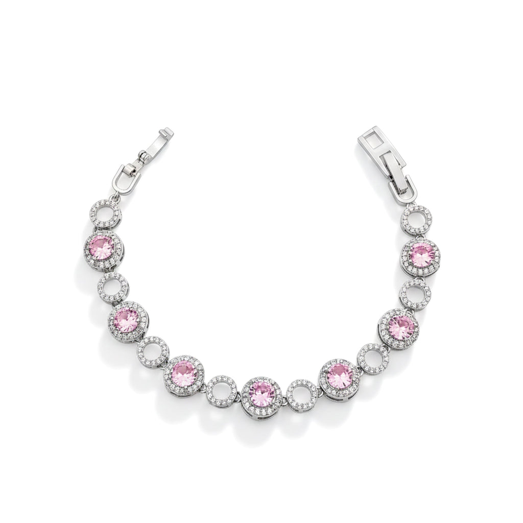 Silver Pink Halo Bracelet GWB -141