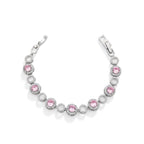 Silver Pink Halo Bracelet GWB -141