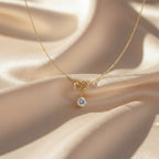 Solitaire Charm Pendant Necklace GWN -129