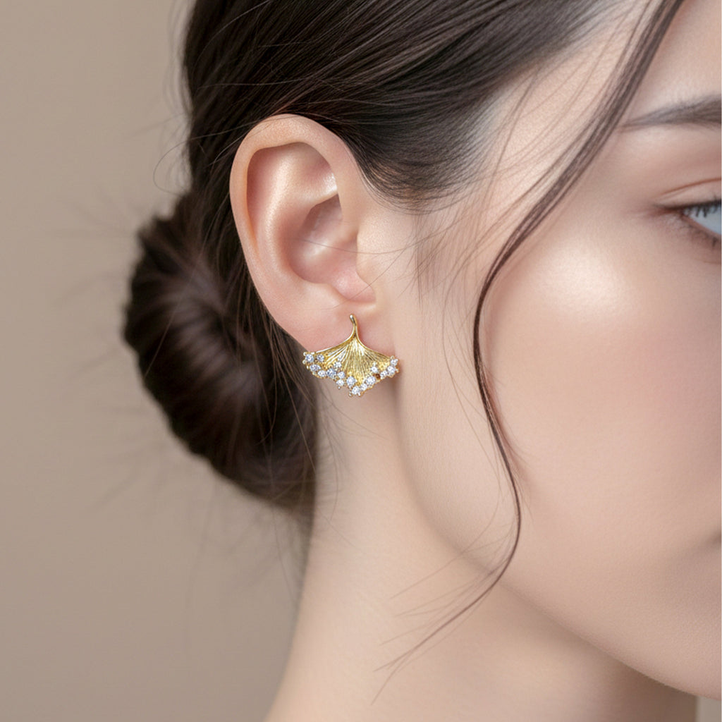 Golden Leaf Earrings GWE -148