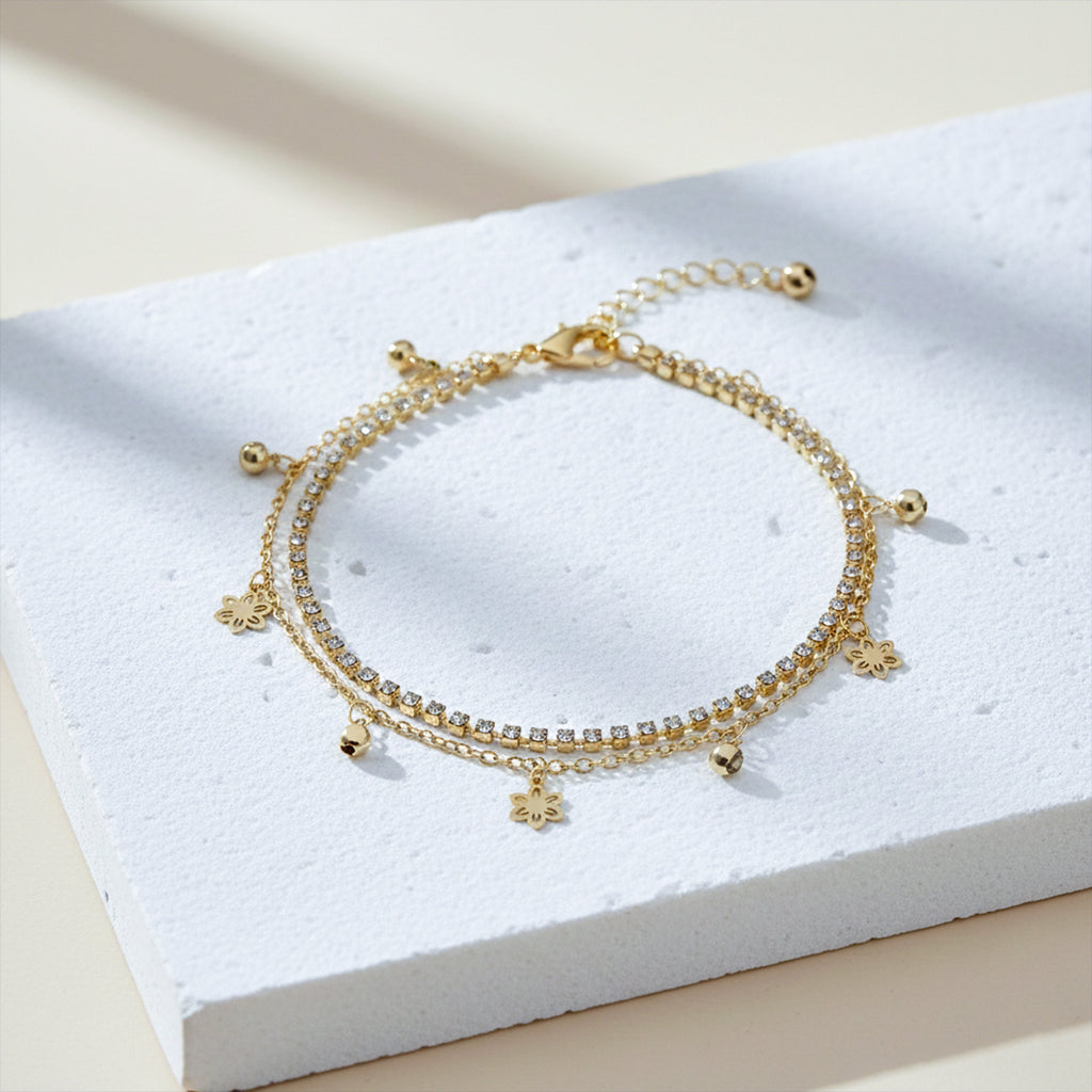 Crystal Double Layer Anklet GWA -39
