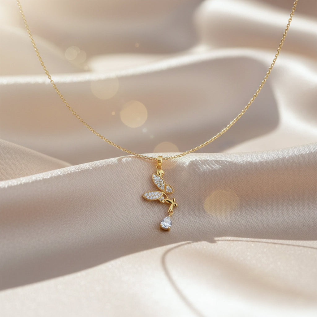 Drop Diamond Pendant Necklace GWN -147