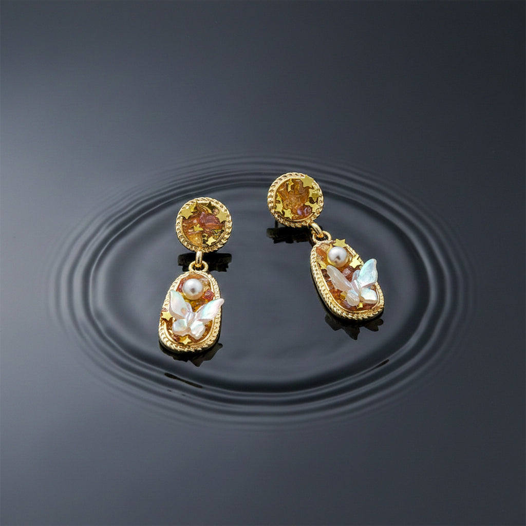 Gold Tone Butterfly Earrings GWE -213