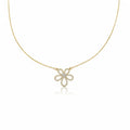Gold Daisy CZ Pendant Necklace GWN -103