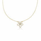 Gold Daisy CZ Pendant Necklace GWN -103