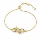 Gold Infinity Floral Adjustable Bracelet GWB -165
