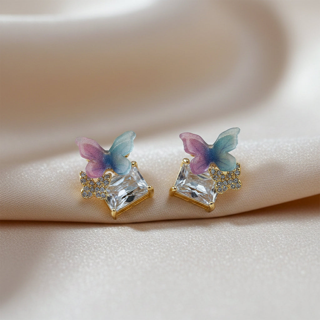 Butterfly Crystal Stud Earrings GWE -128