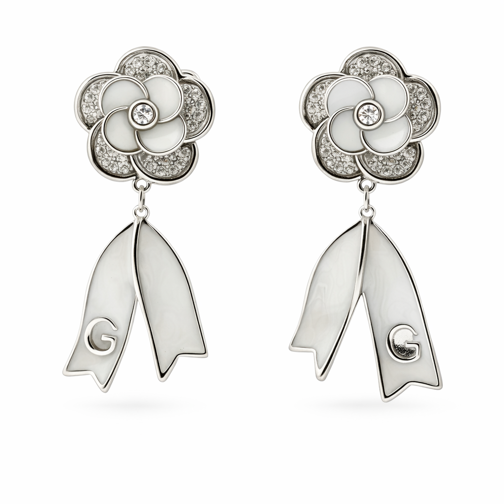 Silver Bloom Drop Earrings GWE -65
