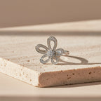 Silver Bloom Sparkle Ring GWR -27