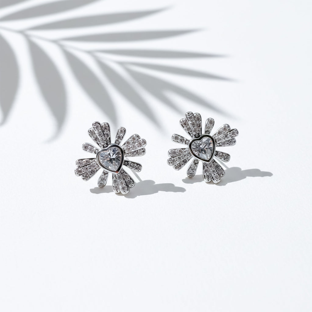 Radiant Heart Bloom Studs GWE -104