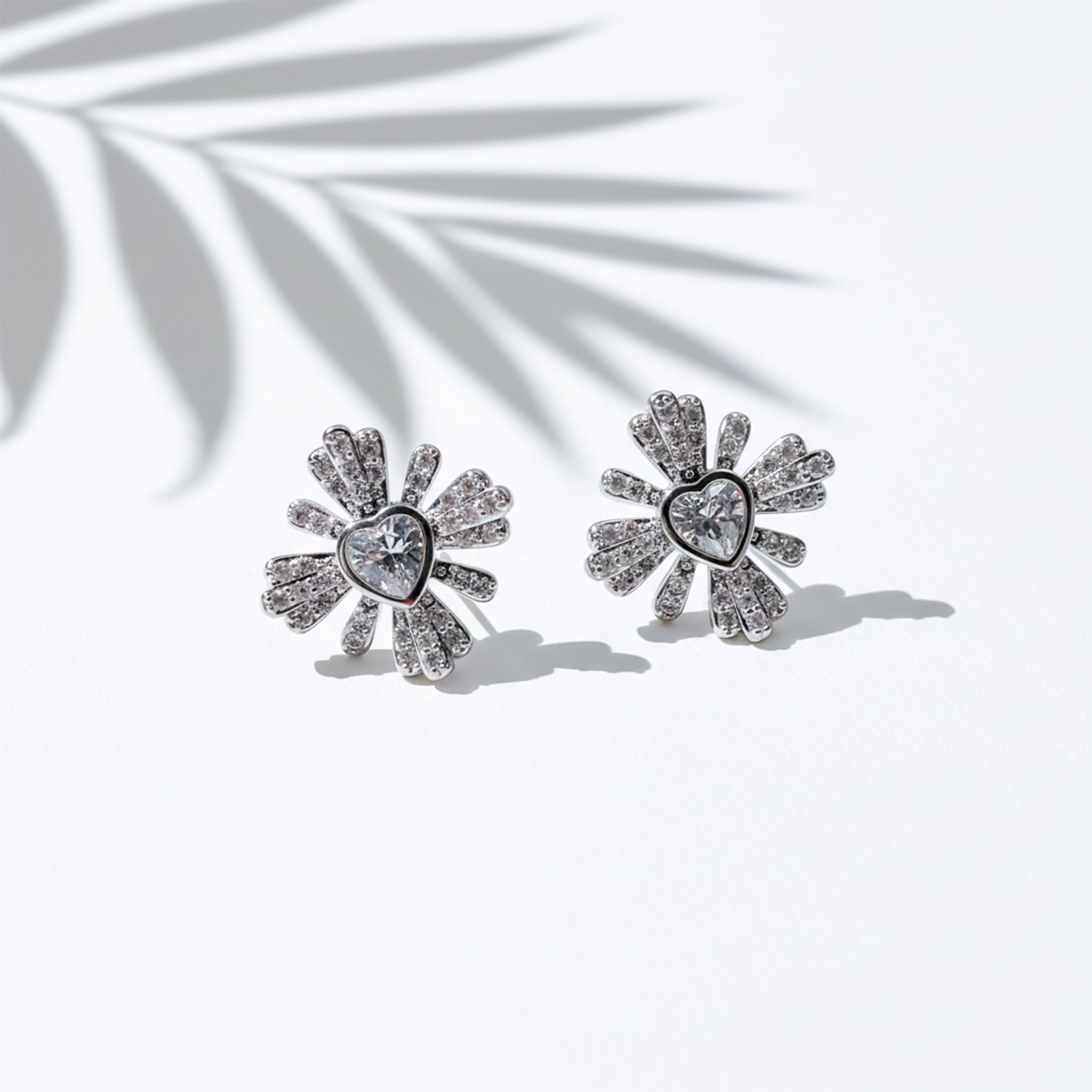Radiant Heart Bloom Studs GWE -104