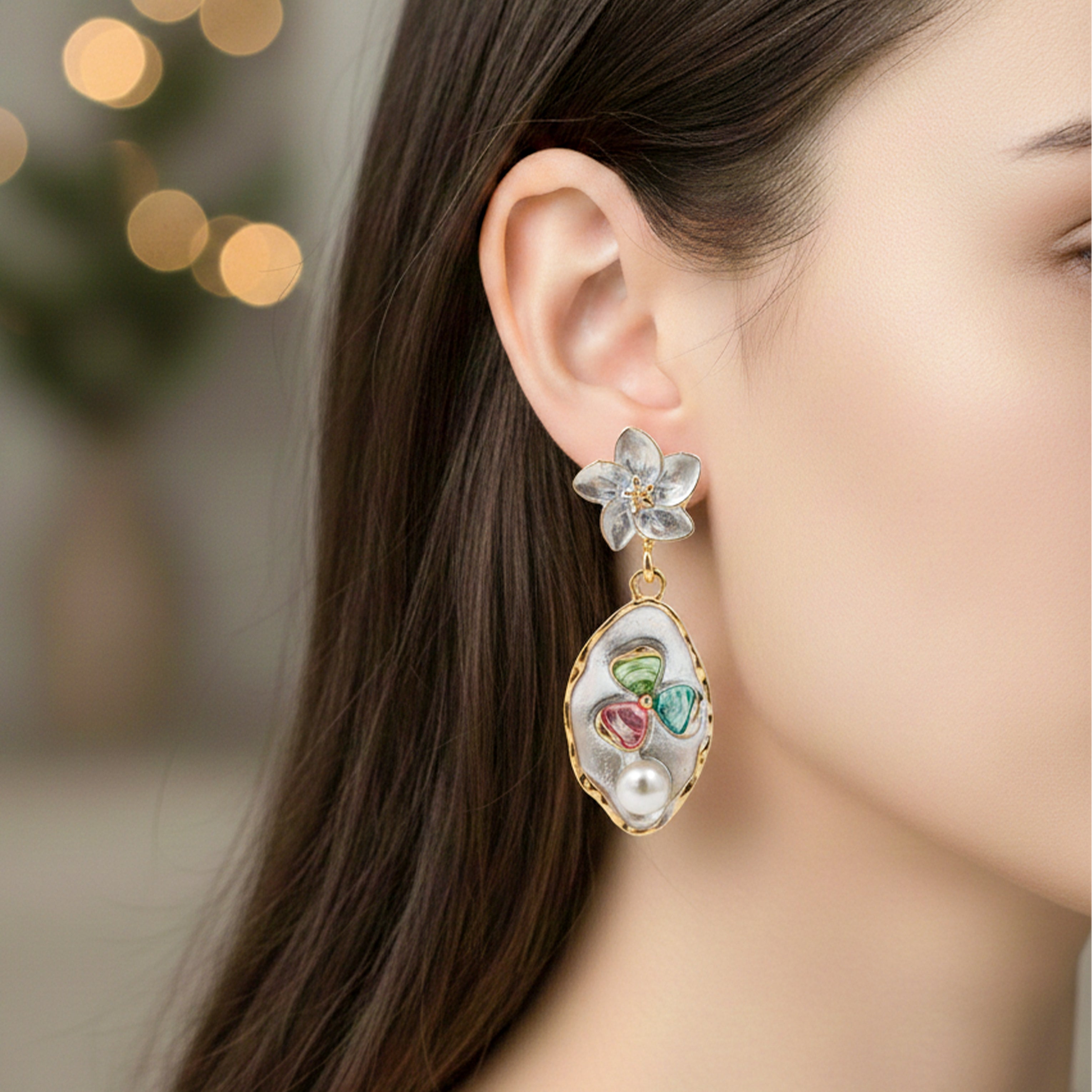 Floral Pearl Earrings GWE -196