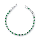 Emerald & Diamond Alternating Tennis Bracelet GWB -61