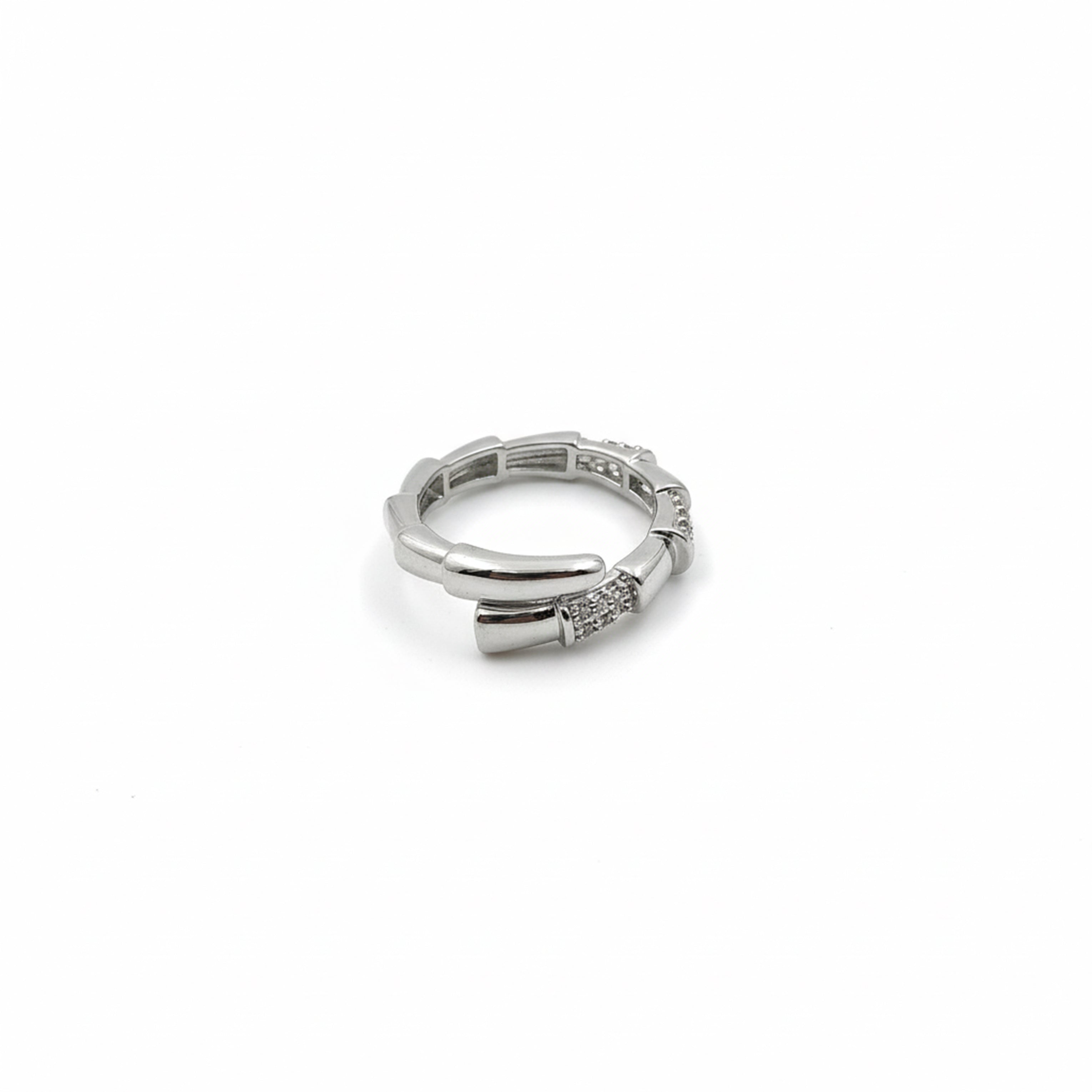 Silver Knot CZ Adjustable Ring GWR -61