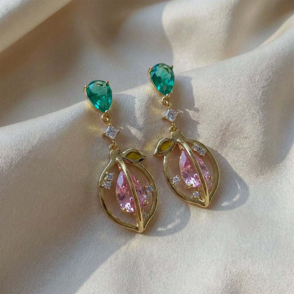 Emerald Bloom Drop Earrings GWE -102