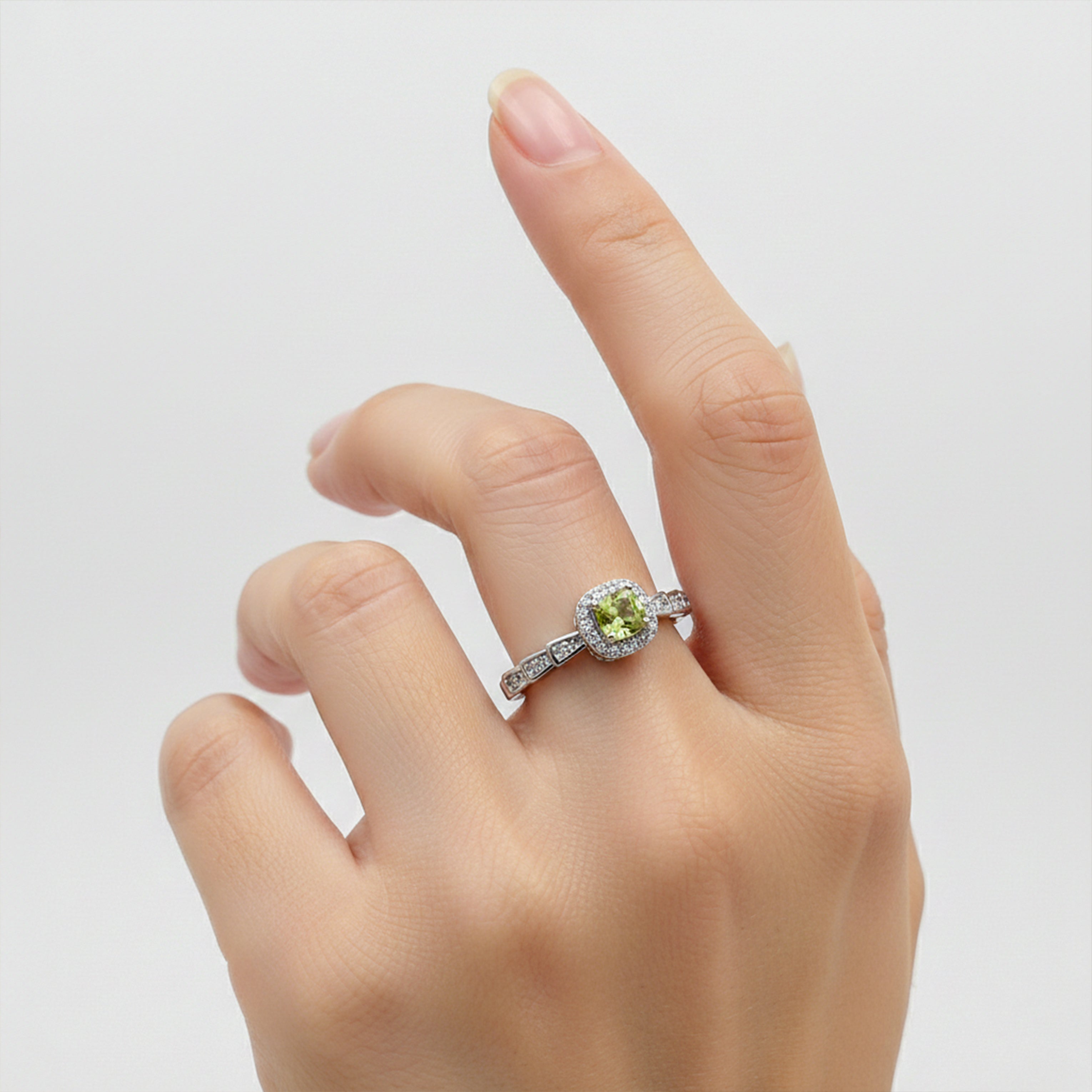 Emerald Glow Halo Ring GWR -39