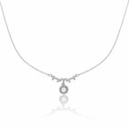 Halo Moonstone Pendant Necklace GWM -83