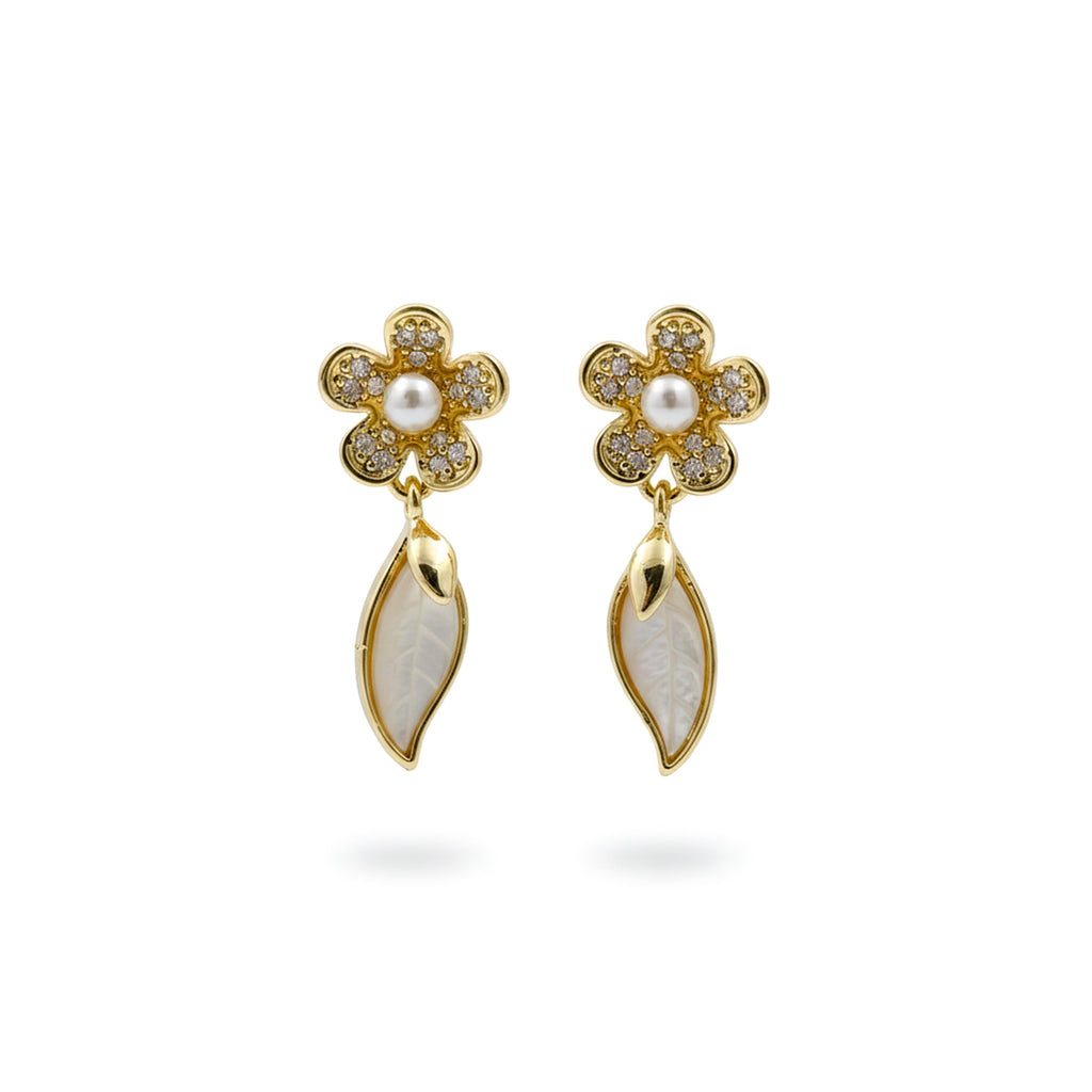 Pearl Leaf Earrings GWE -132