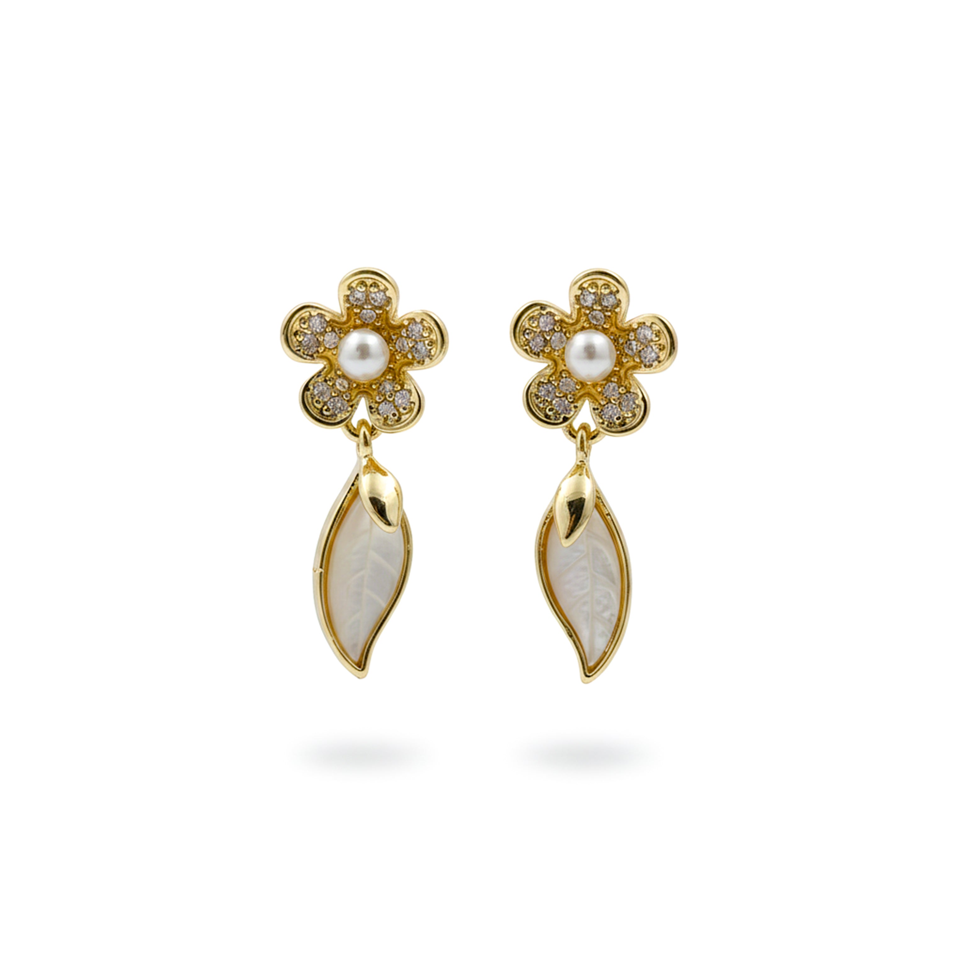 Pearl Leaf Earrings GWE -132