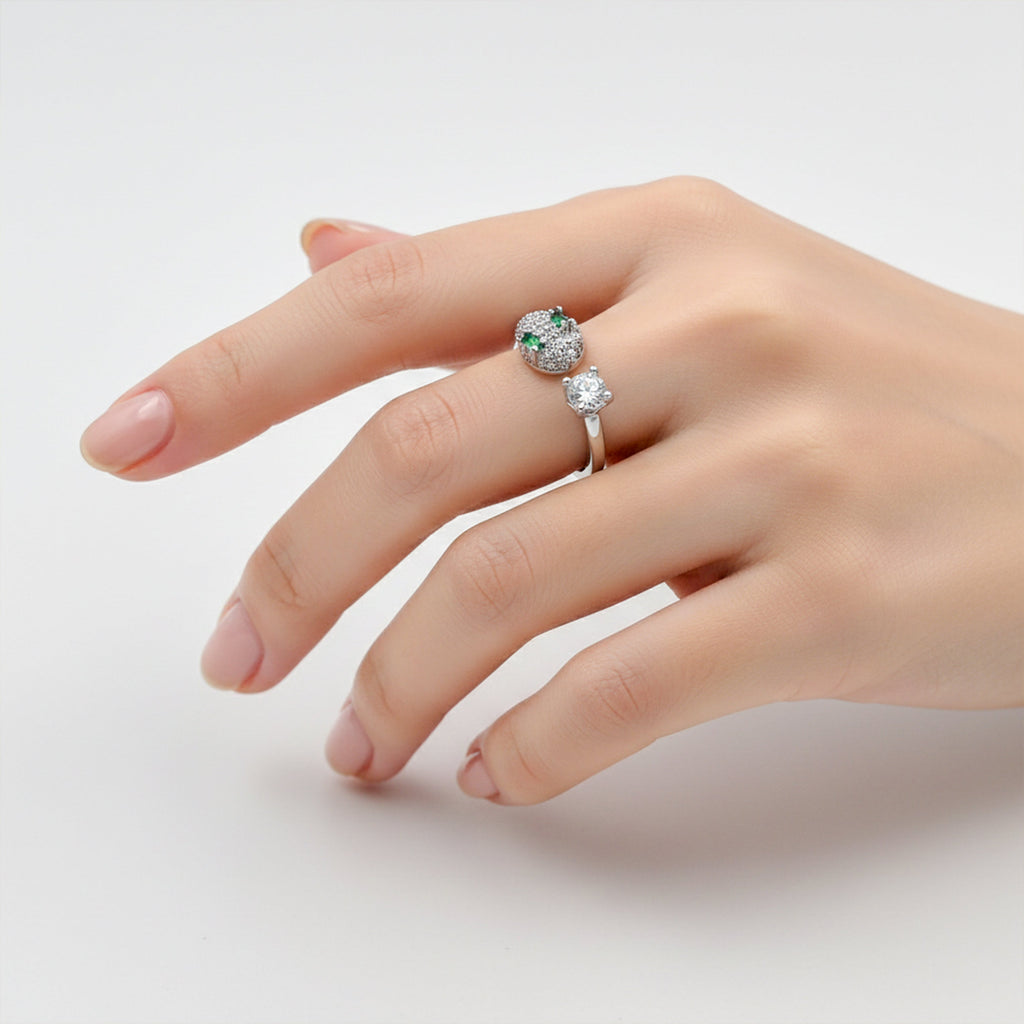 Emerald Spark Snake Ring GWR -78