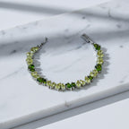 Silver Green Tennis Bracelet GWB -151