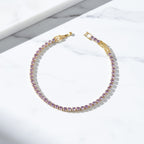Golden Lavender Crystal Tennis Bracelet GWB -55