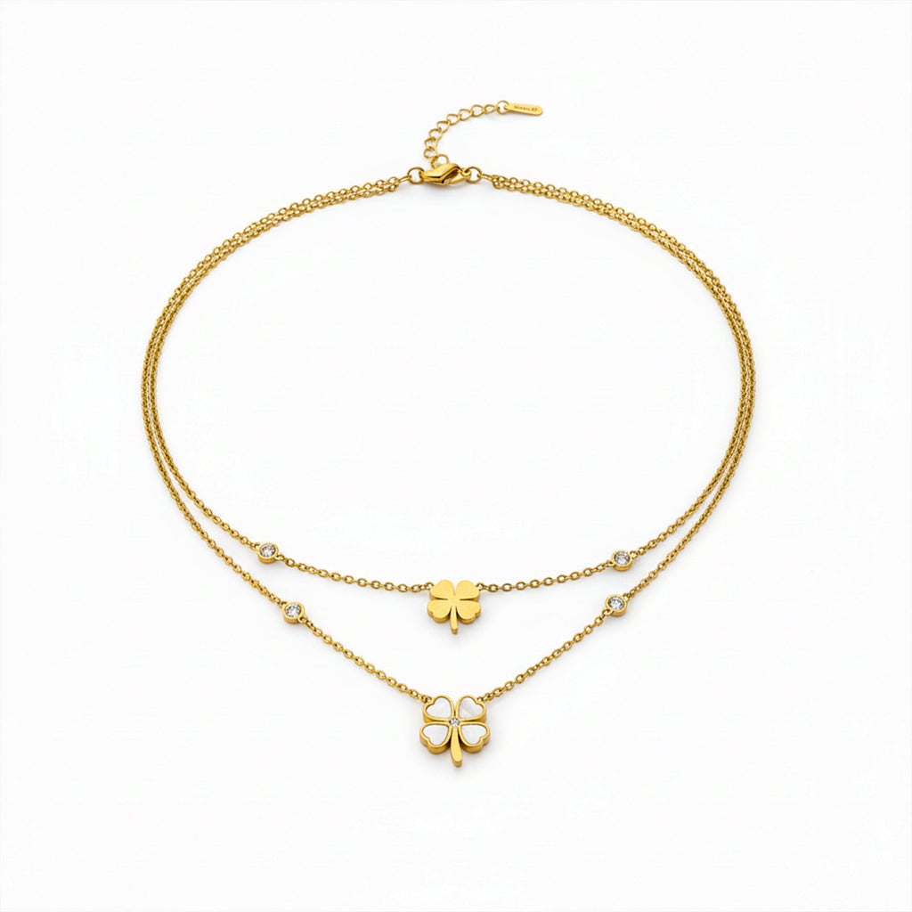 Clover Layered Gold Anklet GWN -127