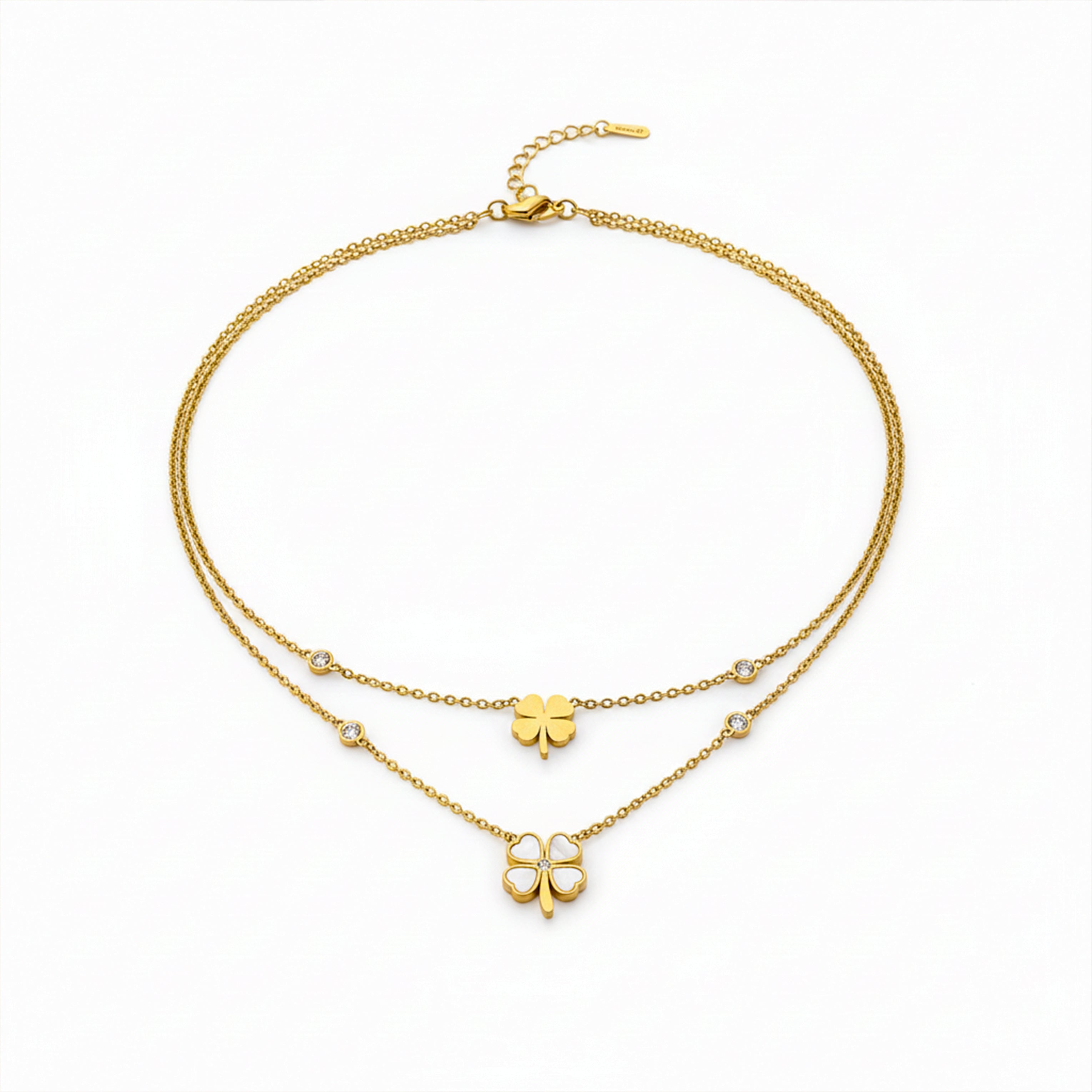 Clover Layered Gold Anklet GWN -127