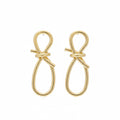 Ribbon Loop Luxe Gold Drop Earrings GWE -56