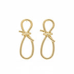 Ribbon Loop Luxe Gold Drop Earrings GWE -56