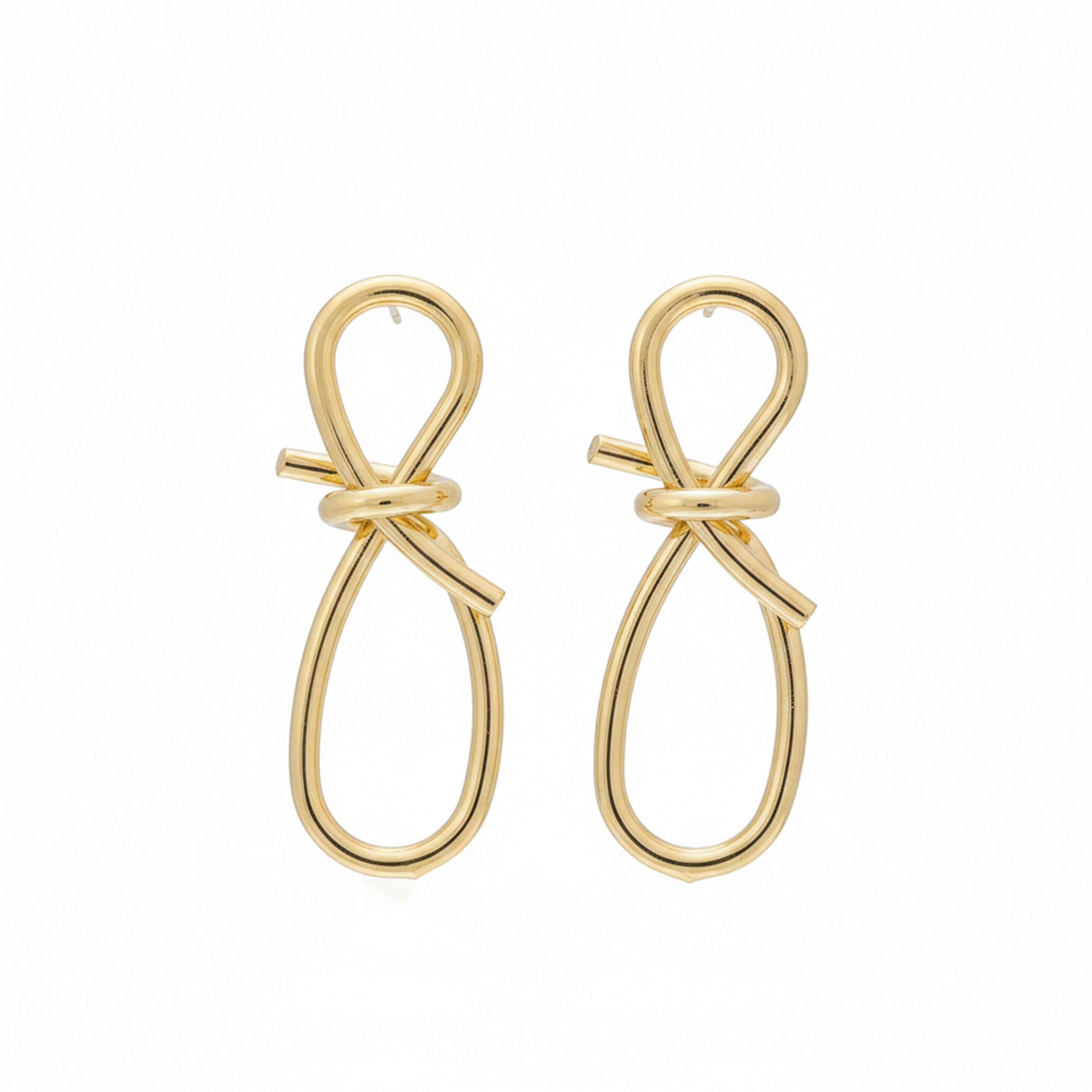 Ribbon Loop Luxe Gold Drop Earrings GWE -56