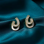Gold Curv Stud Earrings GWE -163