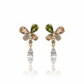Floral Crystal Drop Earrings GWE -136