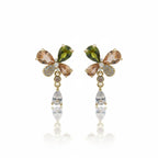 Floral Crystal Drop Earrings GWE -136