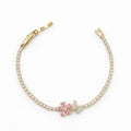 Pink Blossom Butterfly Tennis Bracelet GWB -93