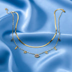 Evil Eye Layered Gold Choker Necklace GWN -104
