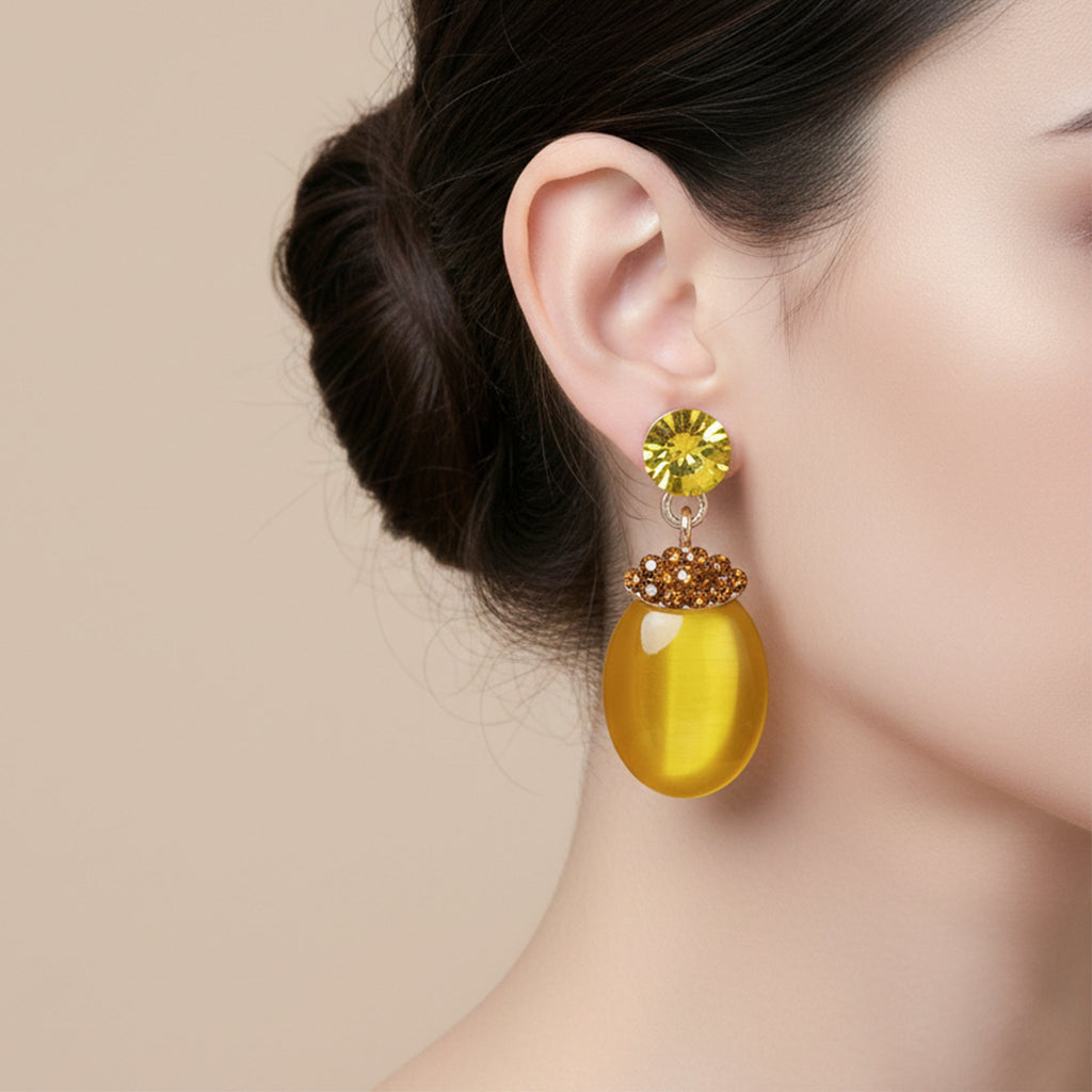 Mustard Yellow Earrings GWE -210