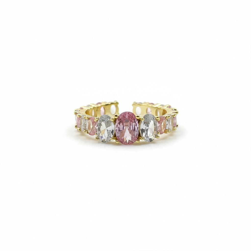 Pink & White Oval Ring GWR -58