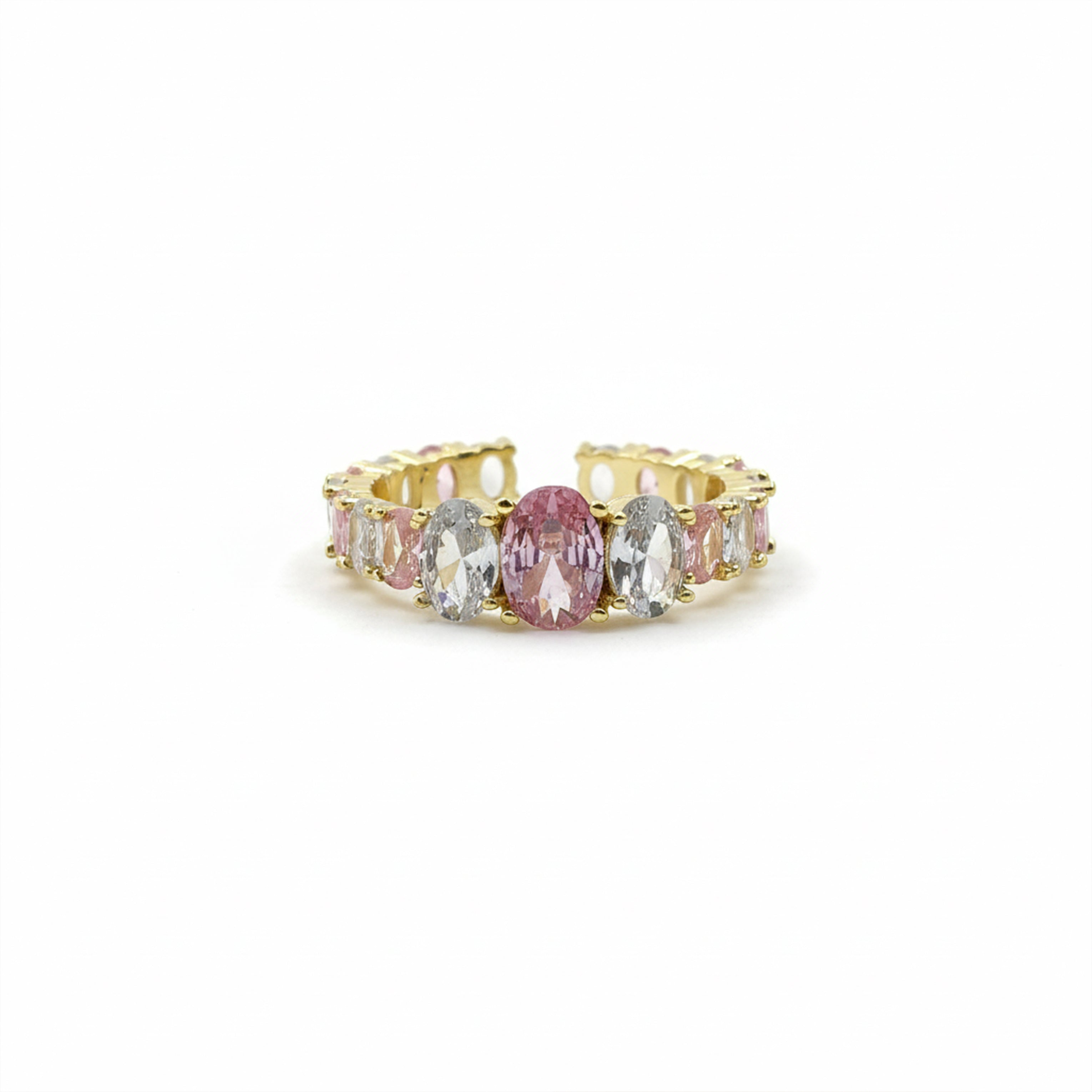 Pink & White Oval Ring GWR -58